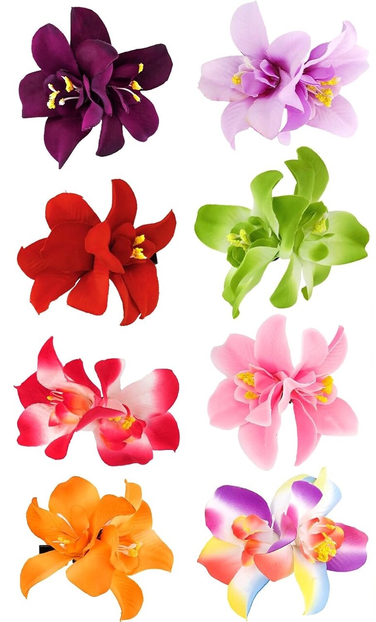 9PCS Hawaiian Flower Hair Clips for Women Hibiscus Flowers Hibiscus Hair Clip